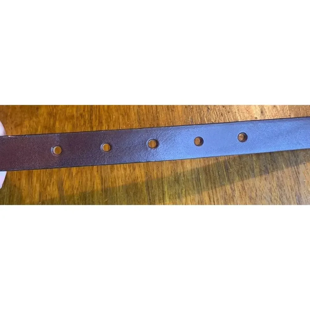 Genuine‎ Italian Leather Narrow Brown Belt Size 29